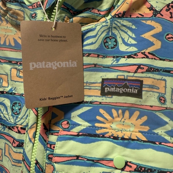 NWT Patagonia Kids Baggies Windbreaker Jacket Size Medium 10 High Hopes Geo - Picture 3 of 6